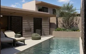 Room terrace with sun loungers and direct access to the pool